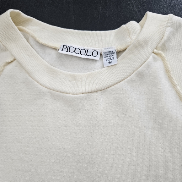 NWT - VTG - Piccolo Cotton Blend Oversize Cropped Sweatshirt - Size M - Picture 7 of 10